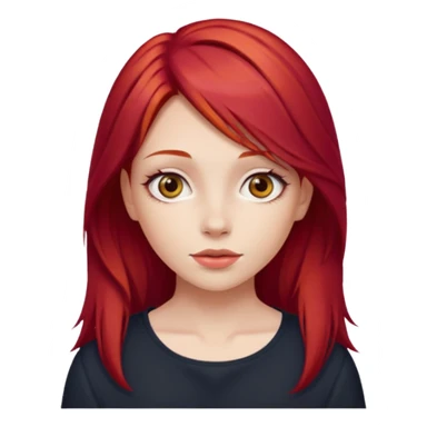 girl with cherry red hair long  sticker