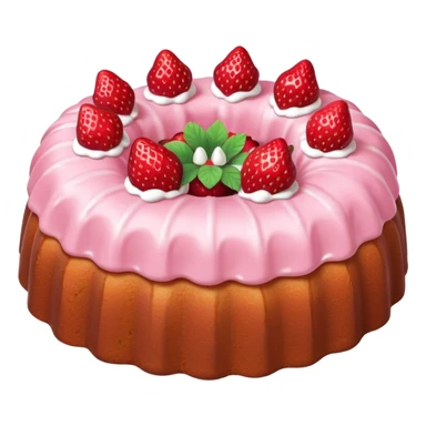 Strawberry cake Bundt cake sticker