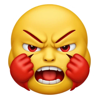 yellow emoji choking himself out in anger sticker