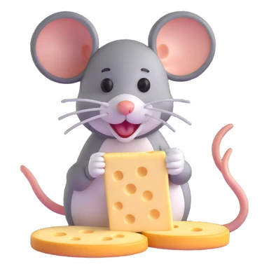 cartoon mouse jerry eating cheese sticker