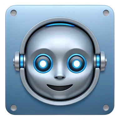 chat window with a smiling robot face sticker