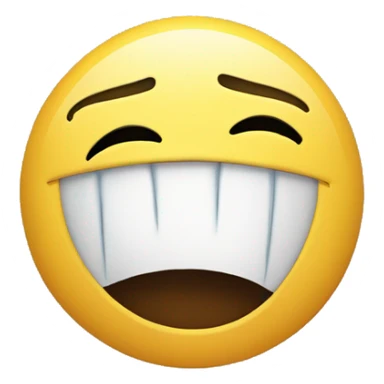 crying head but with a smile on his face that half covers his mouth  sticker