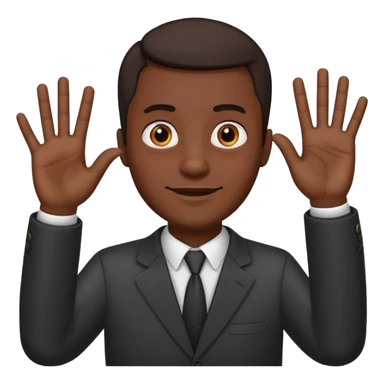 dark-skinned man waving hand with seven fingers emoji style sticker