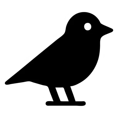 a black filled icon of a bird sticker