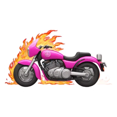 pink motorcycle with flames sticker