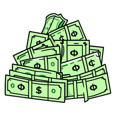 mountain of cash money bills sticker