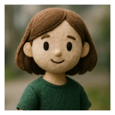 a girl in plush portrait style sticker