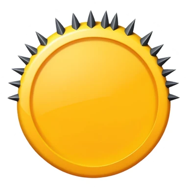 Has un círculo  amarillo con puas y una pleca dentro sticker