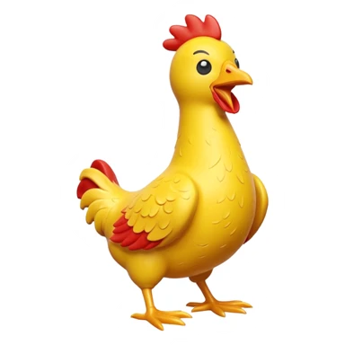 rubber chicken toy in a playful pose sticker