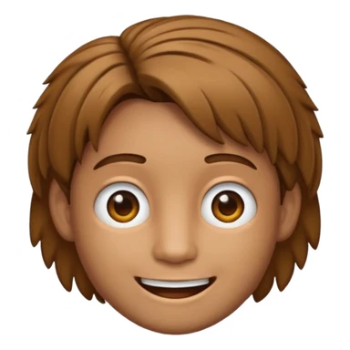 Crie um emoji de um menino com o cabelo castanho claro com uma franja e o corte low fade sticker