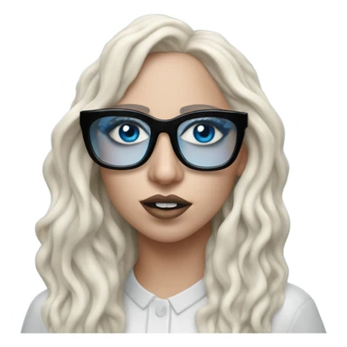 Hyper Realistic lady gaga rain on me blue eyes black glasses  sticker