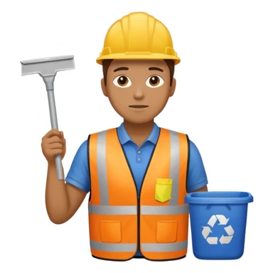 waste-management, safety vest, trash picker, cleaning up trash sticker