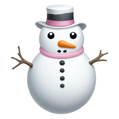 Cute white and light pink snowman sticker