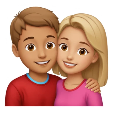 A Cute boy kissing a cute girl sticker