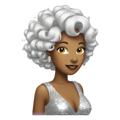 sparkly disco queen sticker