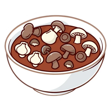 boeuf bourguignon in a serving bowl with mushrooms and pearl onions sticker