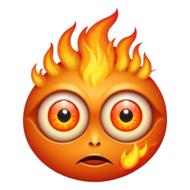 eyeballs with flames sticker