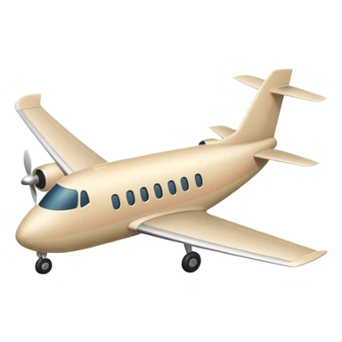 light beige airplane, Apple emoji style, no text sticker