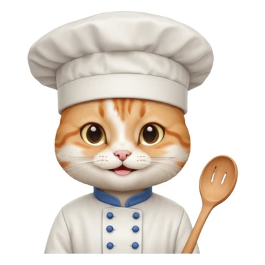 cute chef cat head sticker