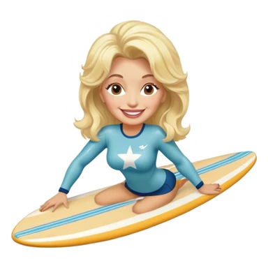 dolly parton on a surf board sticker