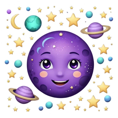 dark matter stars and moons planets and happyness dark purple glitter sticker