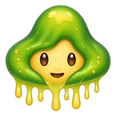 a slimy yellow-green stain sticker