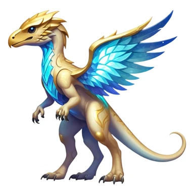 Shiny Sparkly Futuristic Celestial Magical Ethereal Godly Divine Nebula-Fakemon-Pokemon-Digimon-Spectrobes-Raptor-fusion, full body sticker