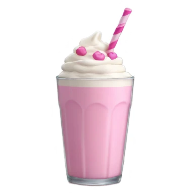 pink milkshake in milkshake glass sticker