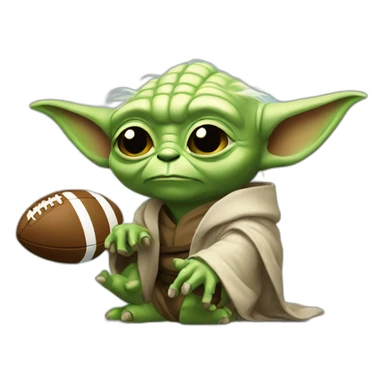 Yoda with rugby ball sticker