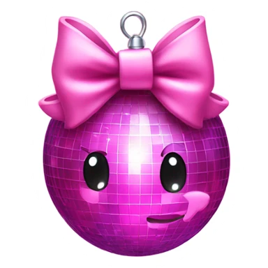 Pink bow on a disco ball sticker