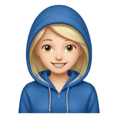 happy girl wearing hoodie sticker