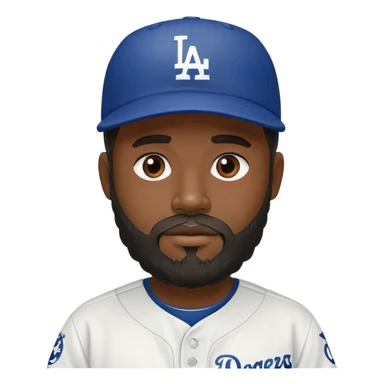 black person with beard in Dodgers baseball uniform sticker
