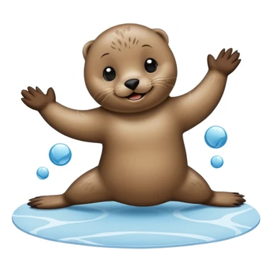 A seal performing gymnastics and jugglingo on ice sticker