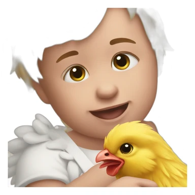 baby grabbing chicken by neck sticker