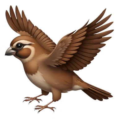 a sparrow starting to take off sticker
