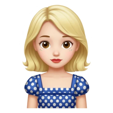 polka dots girl white sticker