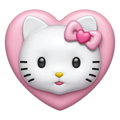 hello kitty heart`closed mouth sticker