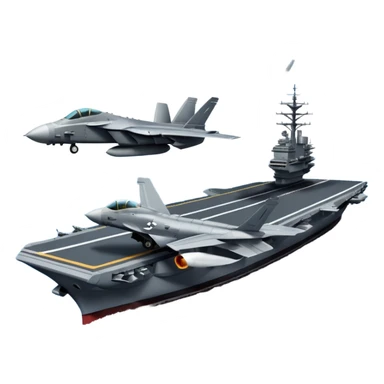 an aircraft carrier with fighter jets sticker