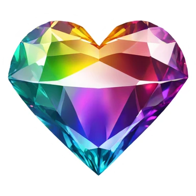 Heart shaped 56-carat rainbow diamond sticker