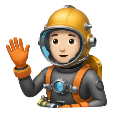 Buceador comercial trabajando, soldando una estructura metalica bajo agua sticker