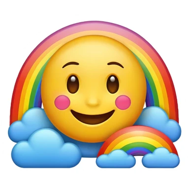emoji with rainbow  sticker