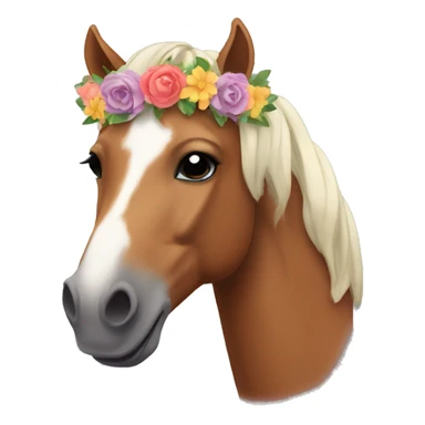 horse with a flower crown sticker