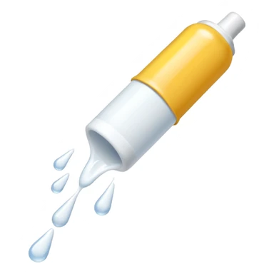 individual white glue white drops falling and dripping out of a tube sticker