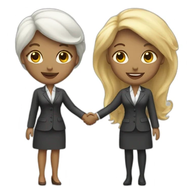 two white business women with different hair colors shaking hands sticker