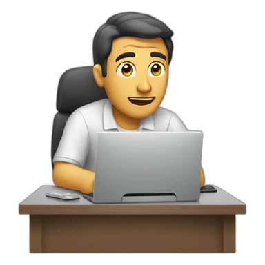 hombre viendo computadora sticker