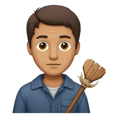 Tahta adam elinde sopa sticker