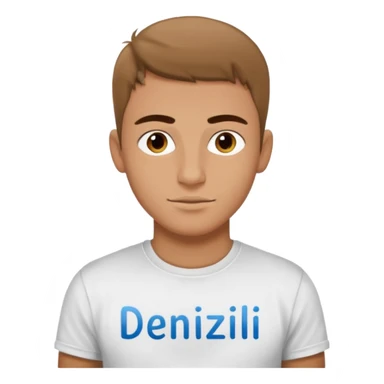 Junge südländisch, mit T-Shirt, DENIZLI Schrift  sticker