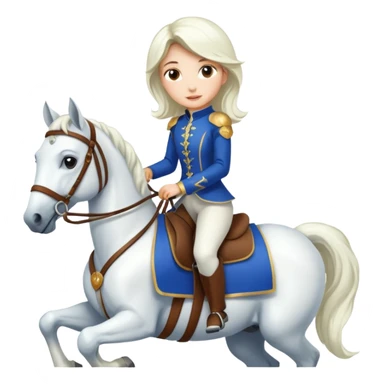 girl riding a white horse sticker