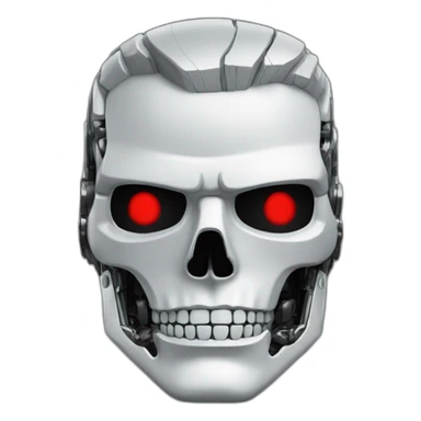 terminator human half face sticker