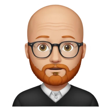 bald man ginger bear grey eyes glasses sticker